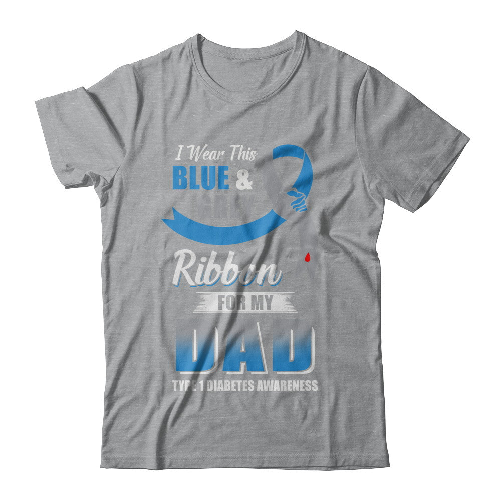 I Wear Blue And Gray For My Dad Diabetes Awareness T-Shirt & Hoodie | Teecentury.com