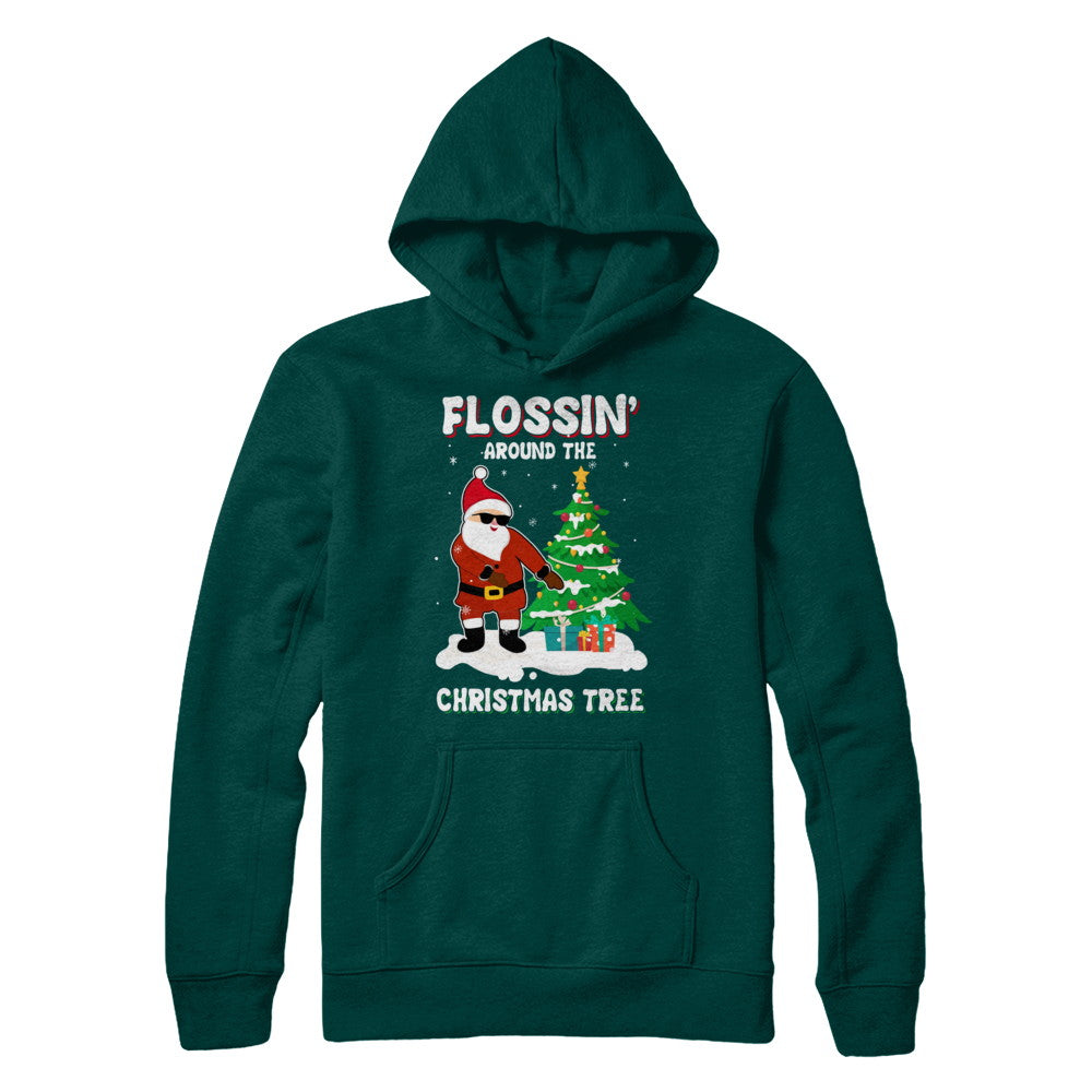 Flossin' Around The Christmas Tree Flossing Santa T-Shirt & Hoodie | Teecentury.com