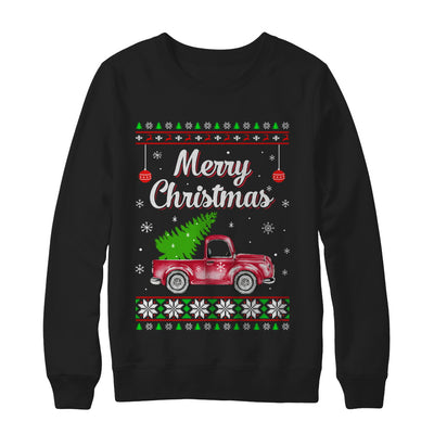 Snow Tree Truck Merry Christmas Ugly Sweater T-Shirt & Sweatshirt | Teecentury.com