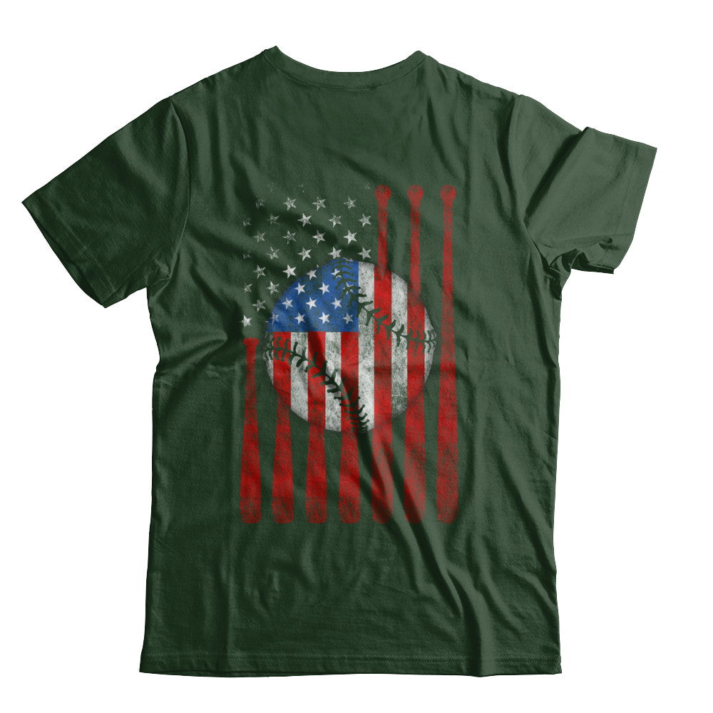 American Flag Vintage Baseball T-Shirt & Hoodie | Teecentury.com