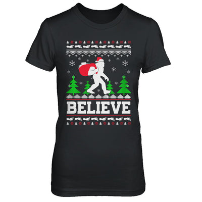 Christmas Believe Bigfoot Ugly Xmas Sweater T-Shirt & Sweatshirt | Teecentury.com