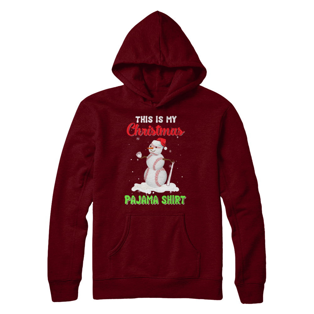 This Is My Christmas Pajama Xmas Snowman Baseball T-Shirt & Sweatshirt | Teecentury.com