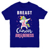 Inspirational Breast Cancer Awareness Unicorn Support Youth Youth Shirt | Teecentury.com