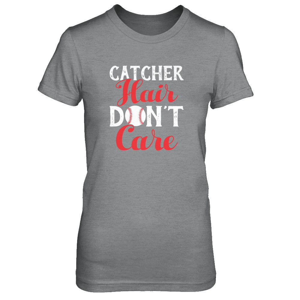 Catcher Hair Don't Care Baseball T-Shirt & Tank Top | Teecentury.com