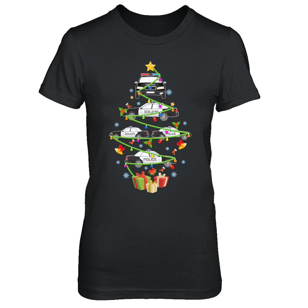 Police Officer Car Christmas Tree Ornament Decor Gift T-Shirt & Sweatshirt | Teecentury.com