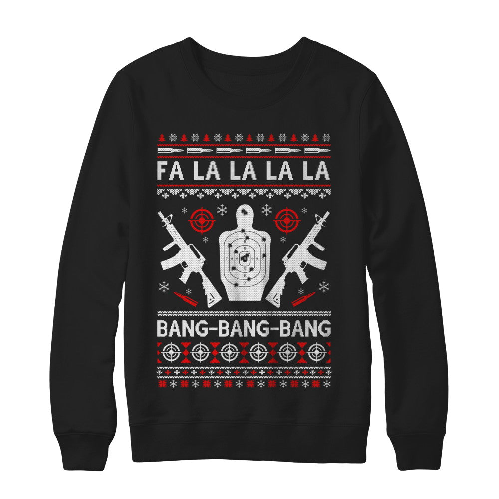 Bang Bang Bang AR-15 Gun Point Ugly Christmas Sweater T-Shirt & Sweatshirt | Teecentury.com