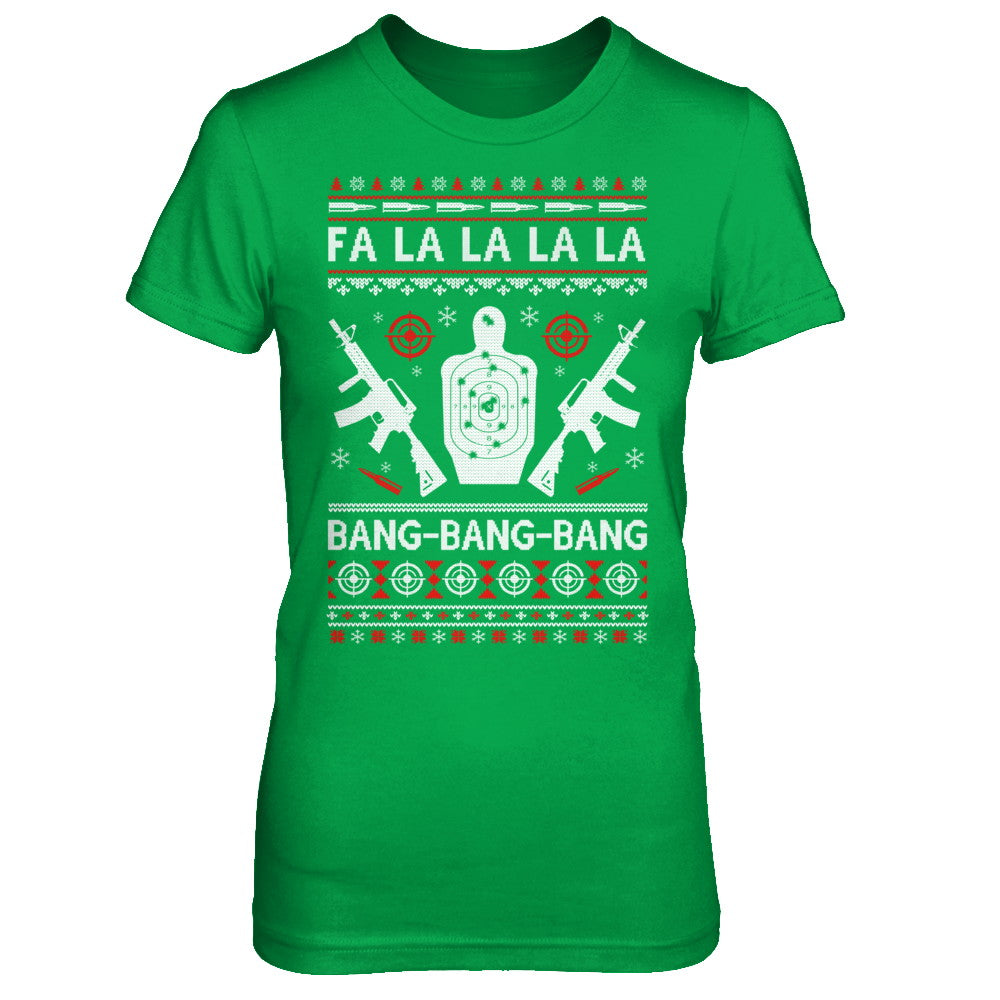 Bang Bang Bang AR-15 Gun Point Ugly Christmas Sweater T-Shirt & Sweatshirt | Teecentury.com