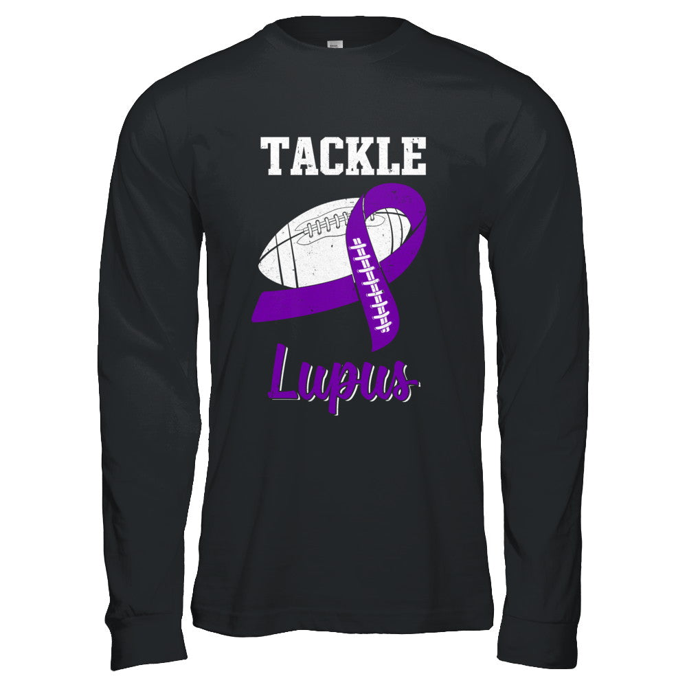 Football Survivor Tackle Purple Lupus Awareness T-Shirt & Hoodie | Teecentury.com