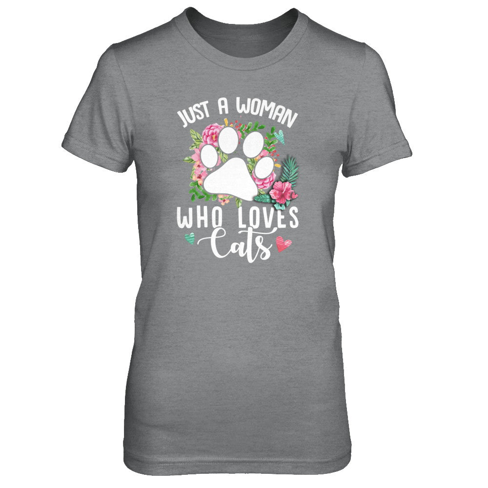 Just A Woman Who Loves Cats T-Shirt & Tank Top | Teecentury.com