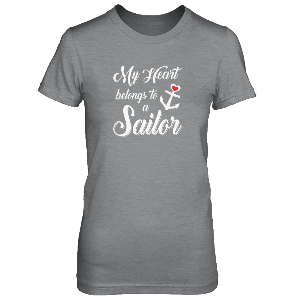My Heart Belongs To A Sailor Wife Gift T-Shirt & Tank Top | Teecentury.com