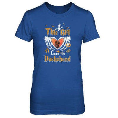 This Girl Love Her Dog Dachshund Halloween T-Shirt & Tank Top | Teecentury.com