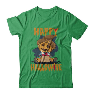 Halloween Happy Hallowine For Wine Straw Man Pumpkin T-Shirt & Sweatshirt | Teecentury.com
