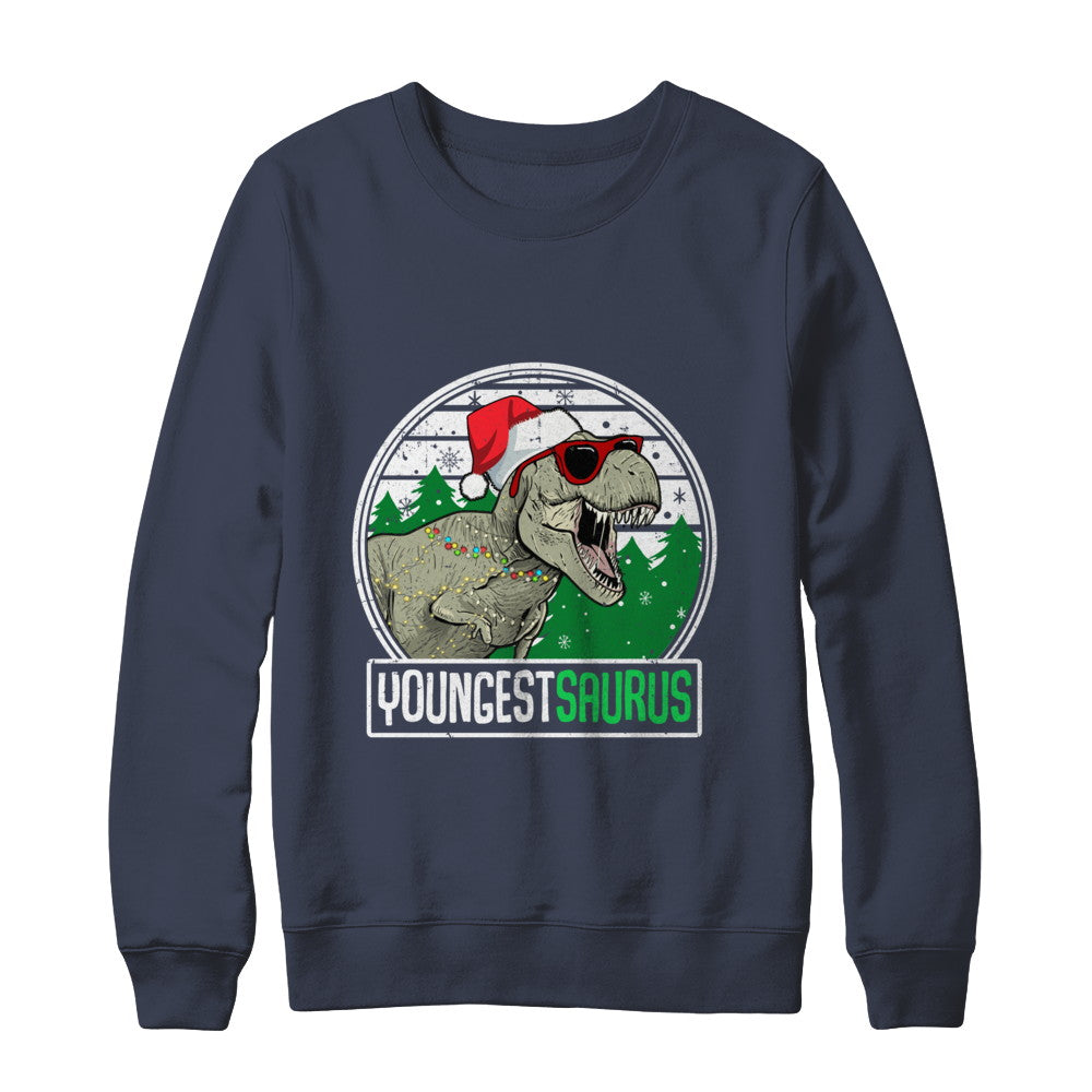 Youngestsaurus Youngest Dinosaur T-Rex Family Christmas T-Shirt & Sweatshirt | Teecentury.com