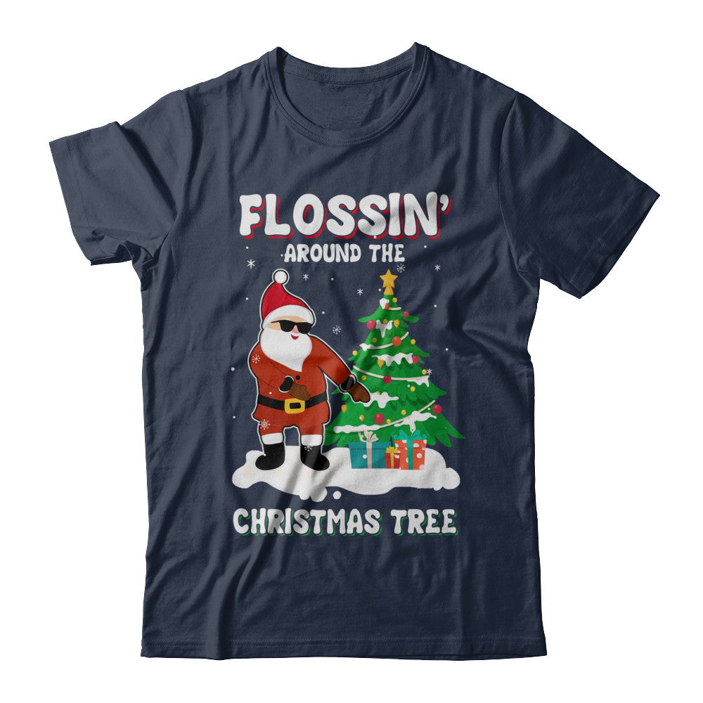 Flossin' Around The Christmas Tree Flossing Santa T-Shirt & Hoodie | Teecentury.com