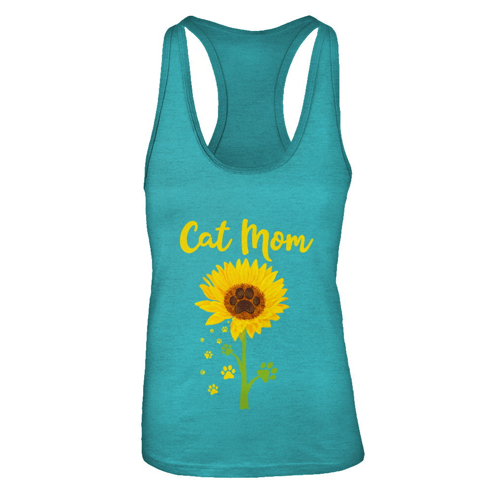 Funny Sunflower Cat Mom Paw Lover Mothers Day T-Shirt & Tank Top | Teecentury.com