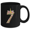 7th Birthday Girl 7 Years Old Awesome Unicorn Flower Mug Coffee Mug | Teecentury.com