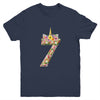 7th Birthday Girl 7 Years Old Awesome Unicorn Flower Youth Youth Shirt | Teecentury.com