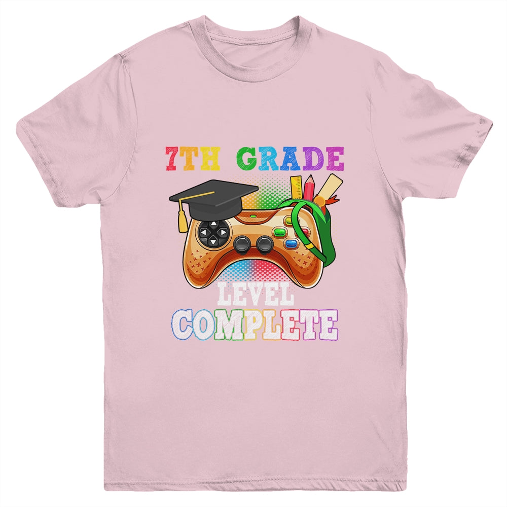 7th Grade Level Complete Last Day Of School Graduation Youth Shirt | teecentury