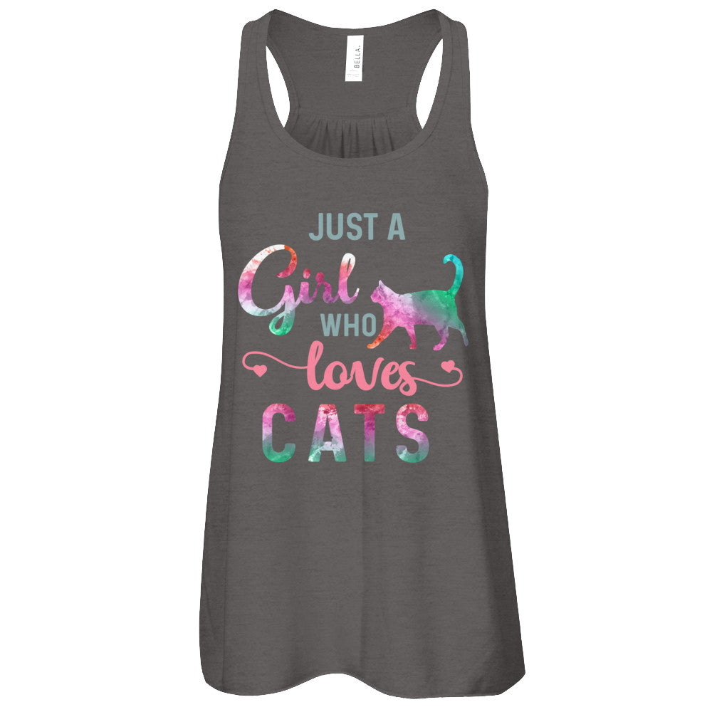 Just A Girl Who Loves Cats Cat Lover T-Shirt & Tank Top | Teecentury.com