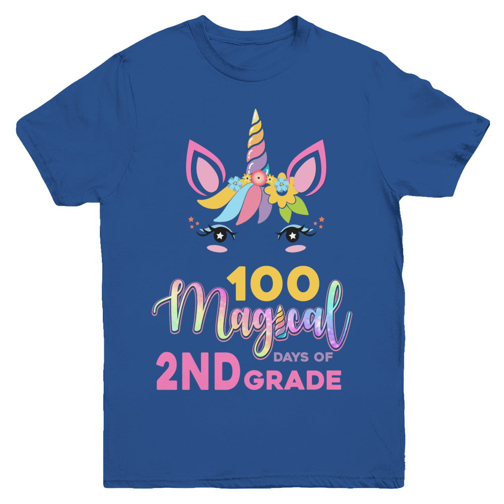 100 Magical Days Of 2Nd Grade School Unicorn Girl Gift Youth Youth Shirt | Teecentury.com