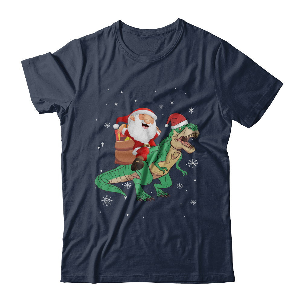 Christmas Santa Kids Dinosaur T-Rex For Boys Kids T-Shirt & Hoodie | Teecentury.com