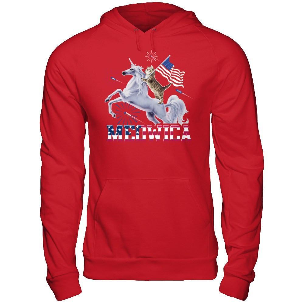 Meowica 4Th Of July Funny Cat On Unicorn Independence T-Shirt & Hoodie | Teecentury.com