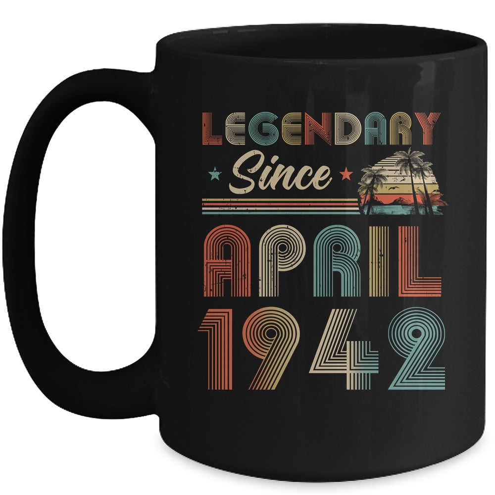 80th Birthday 80 Years Old Legendary Since April 1942 Mug Coffee Mug | Teecentury.com