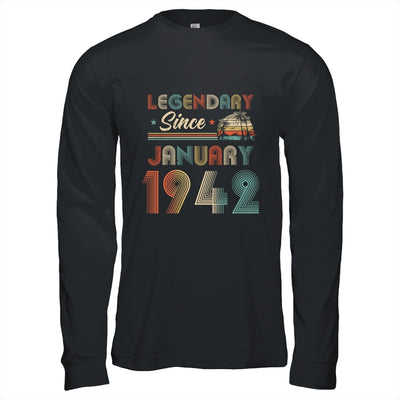 80th Birthday 80 Years Old Legendary Since January 1942 T-Shirt & Hoodie | Teecentury.com