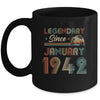80th Birthday 80 Years Old Legendary Since January 1942 Mug Coffee Mug | Teecentury.com