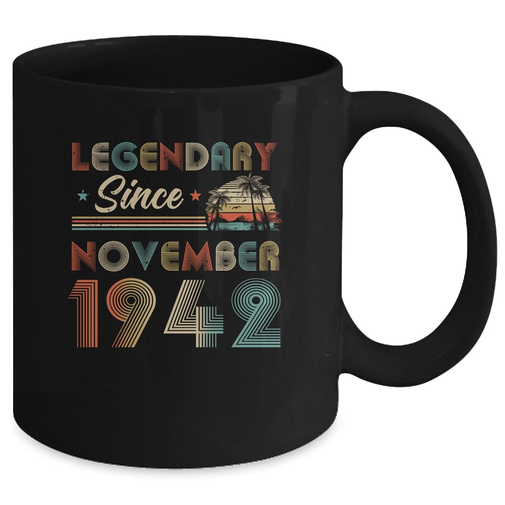 80th Birthday 80 Years Old Legendary Since November 1942 Mug Coffee Mug | Teecentury.com