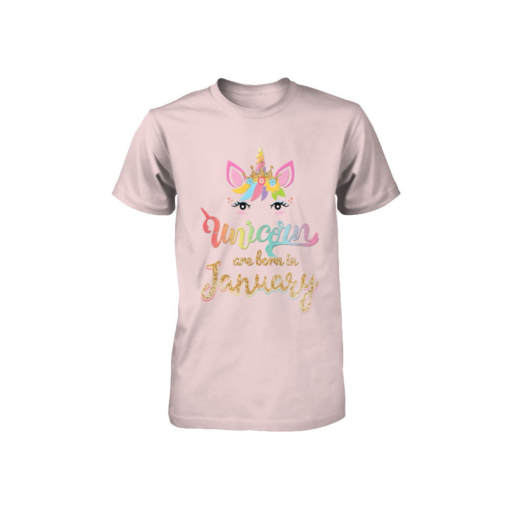 Cute Unicorns Are Born In January Birthday Gift Youth Youth Shirt | Teecentury.com