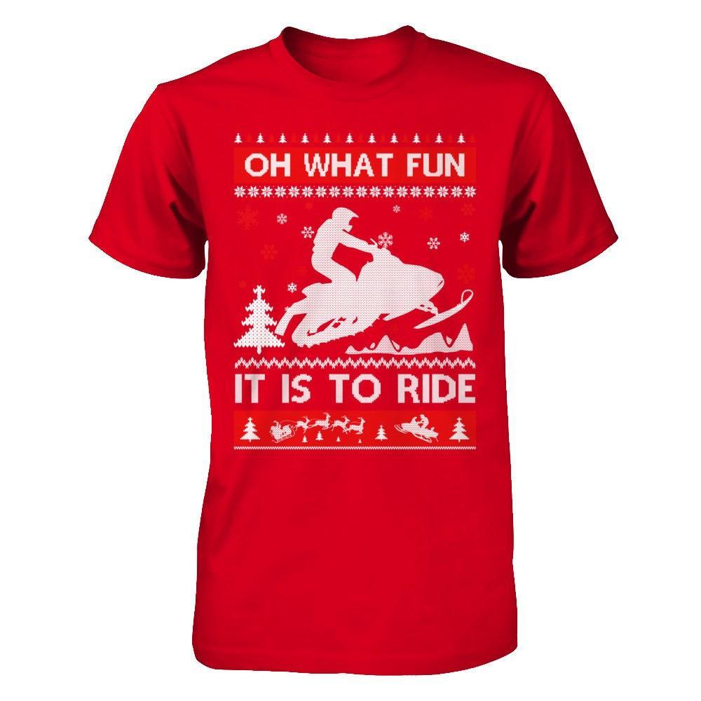 Snowmobile Sweater Christmas Oh What Fun It Is To Ride T-Shirt & Hoodie | Teecentury.com