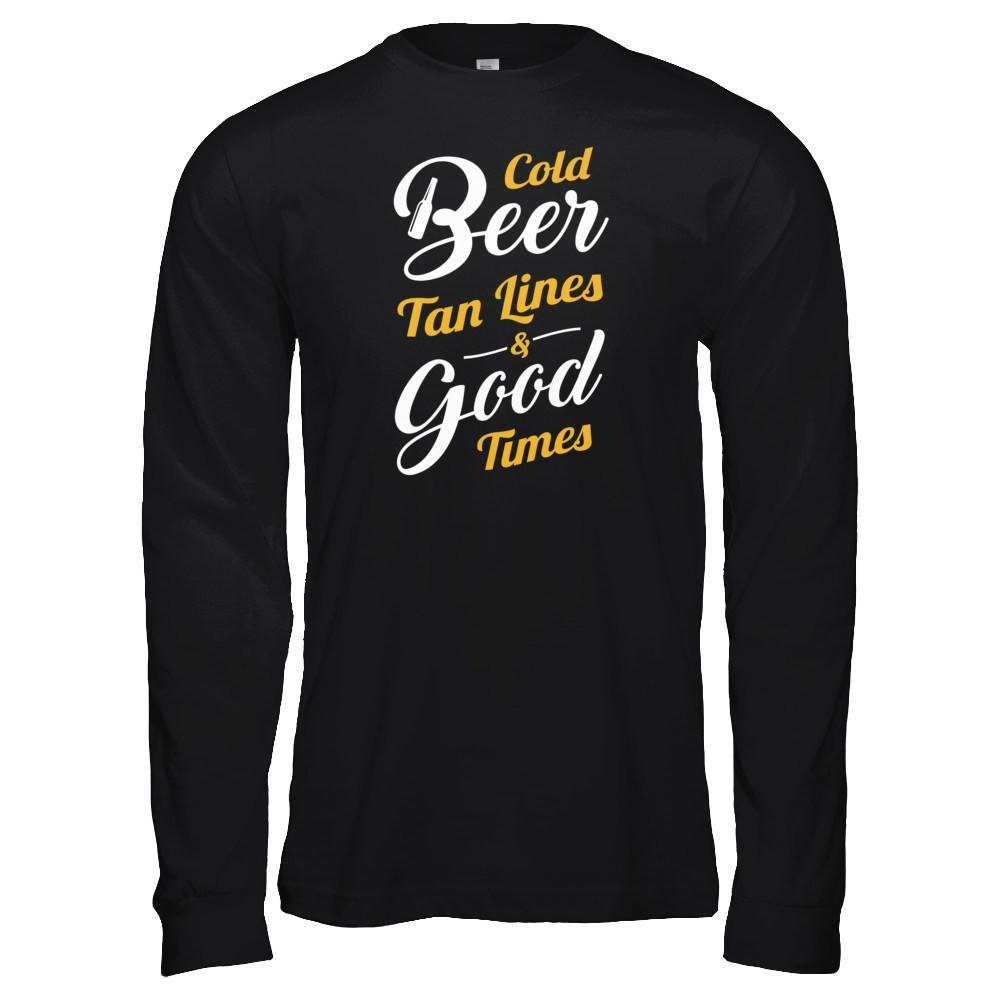 Cold Beer Tan Lines And Good Times T-Shirt & Tank Top | Teecentury.com