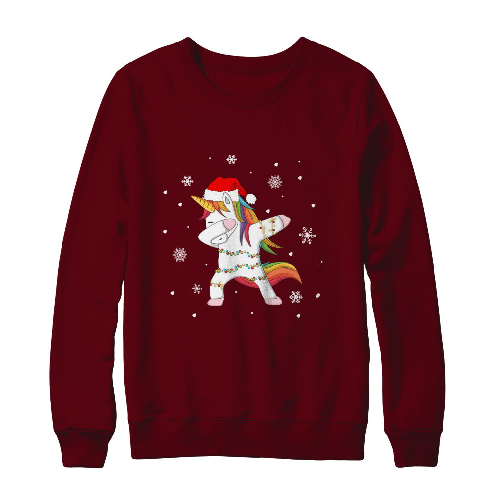 Dabbing Unicorn Ugly Christmas Sweater Girls T-Shirt & Sweatshirt | Teecentury.com