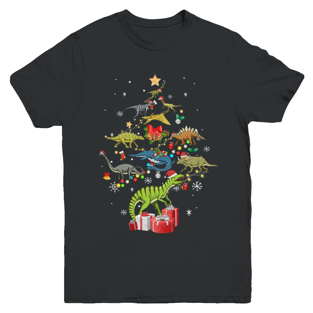 Tree Rex Funny Dinosaur Christmas Tree Kids Gift Youth Youth Shirt | Teecentury.com