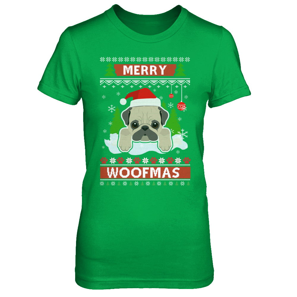 Pug Merry Woofmas Ugly Christmas Sweater T-Shirt & Sweatshirt | Teecentury.com