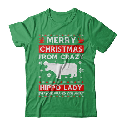 Merry Christmas From Crazy Hippo Lady Sweater T-Shirt & Sweatshirt | Teecentury.com