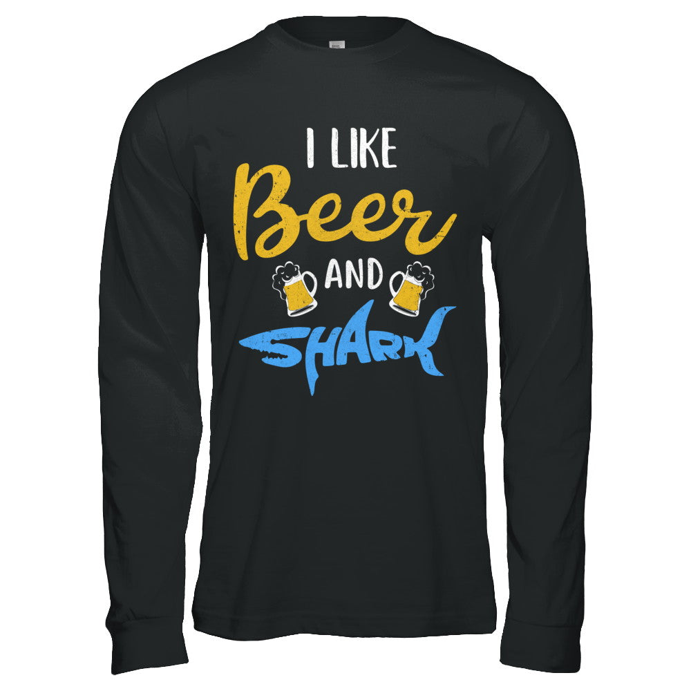 Funny Ocean I Like Beer And Sharks Gift T-Shirt & Hoodie | Teecentury.com
