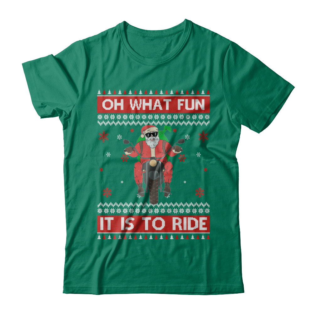 Oh What Fun It Is To Ride Motorcycle Christmas Sweater T-Shirt & Sweatshirt | Teecentury.com