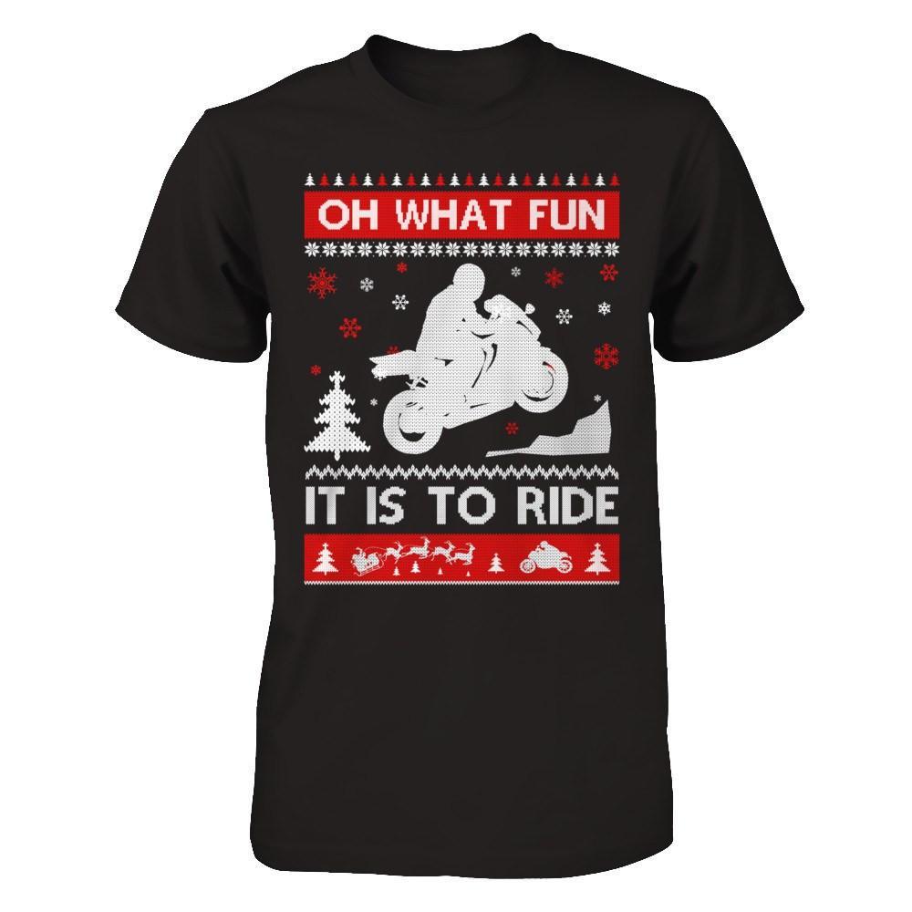 Motorbike Sweater Christmas Oh What Fun It Is To Ride T-Shirt & Hoodie | Teecentury.com