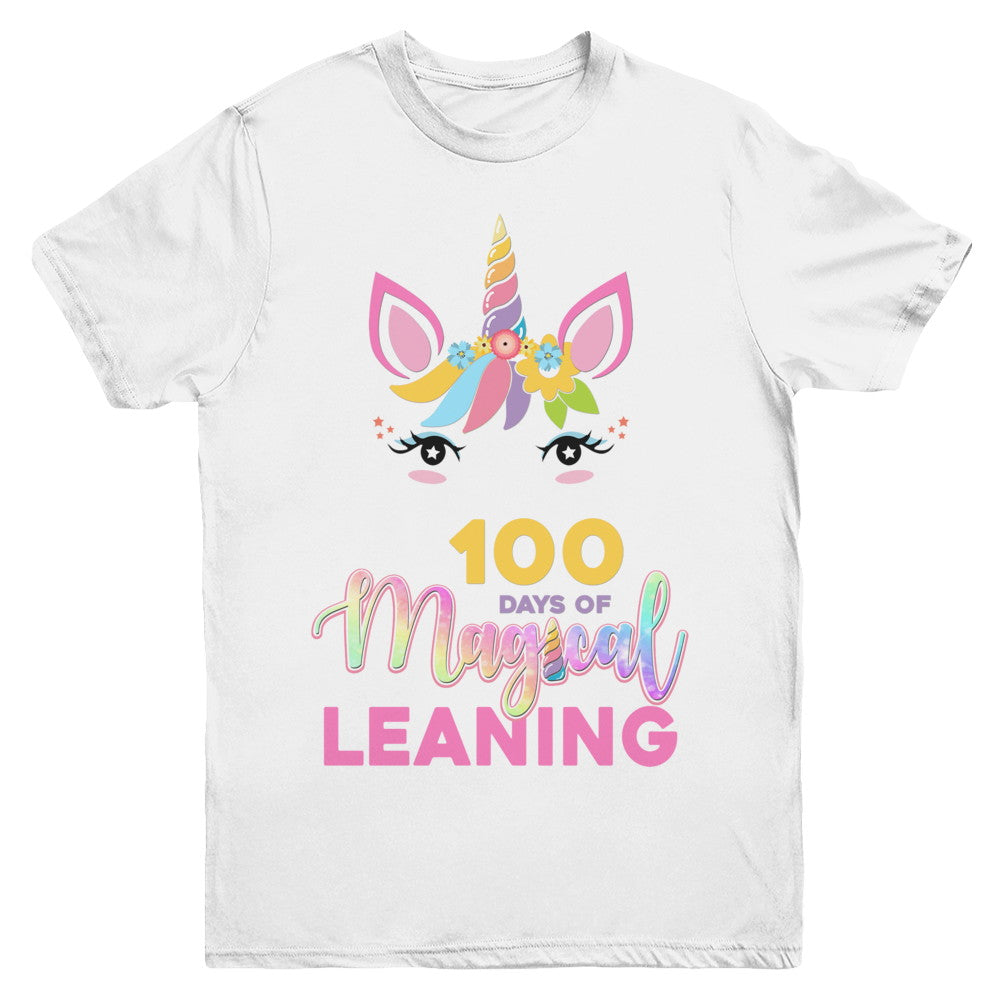 100 Days Of Magical Leaning School Unicorn Girl Gift Youth Youth Shirt | Teecentury.com