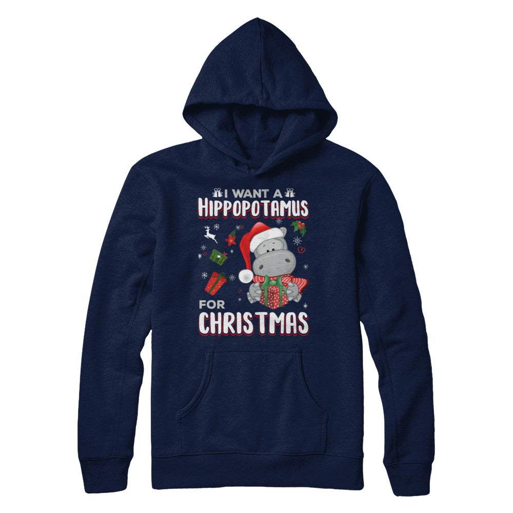 I Want A Hippopotamus For Christmas Hippo T-Shirt & Sweatshirt | Teecentury.com