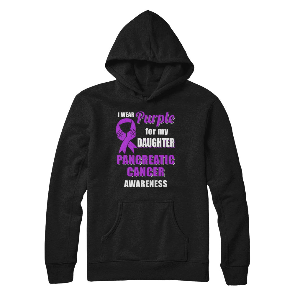 I Wear Purple For My Daughter Pancreatic Cancer Dad Mom T-Shirt & Hoodie | Teecentury.com