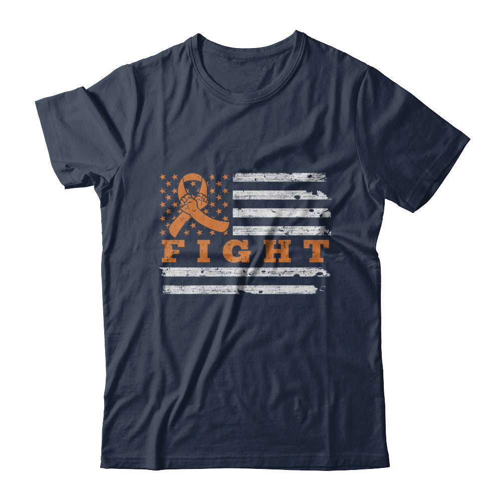 Fight Orange Ribbon US Flag Multiple Sclerosis Awareness T-Shirt & Hoodie | Teecentury.com