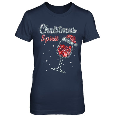 Diamond Christmas Spirit Santa Hat Wine Glass T-Shirt & Sweatshirt | Teecentury.com