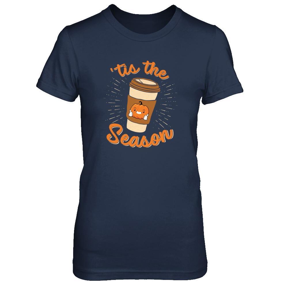 Autumn Fall Pumpkin Spice Coffee Tis The Season Mom T-Shirt & Tank Top | Teecentury.com