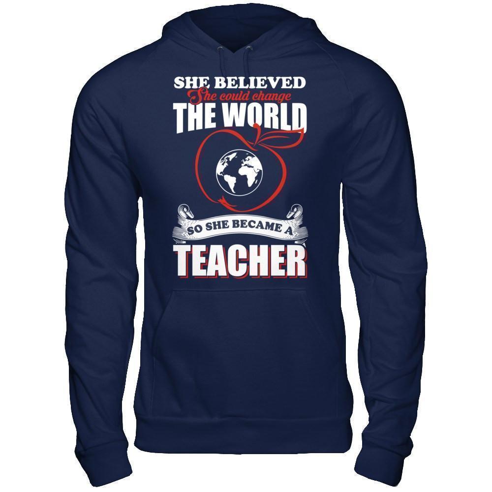 She Believed She Could Change The World She Became A Teacher T-Shirt & Hoodie | Teecentury.com
