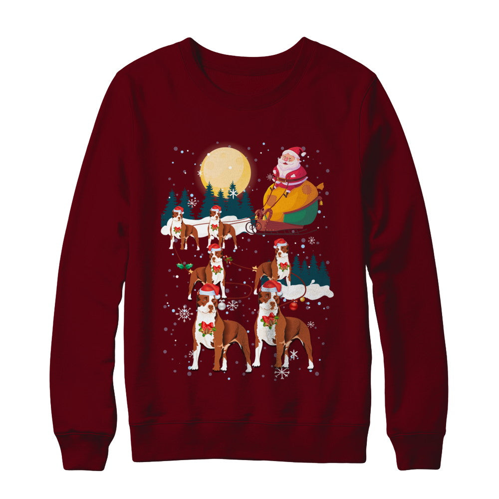Dog Reindeer Pit bull Christmas Gift T-Shirt & Sweatshirt | Teecentury.com