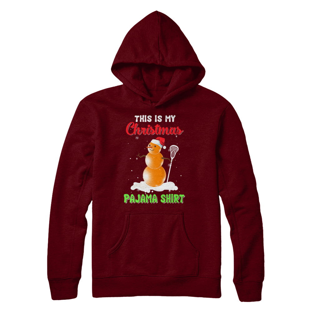 This Is My Christmas Pajama Xmas Snowman Lacrosse T-Shirt & Sweatshirt | Teecentury.com