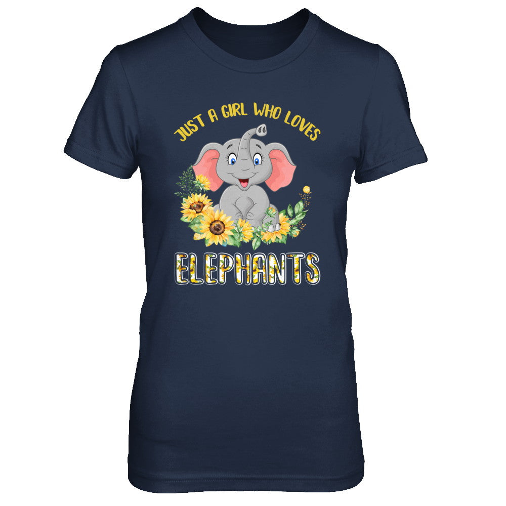 Just A Girl Who Loves Elephants And Sunflowers T-Shirt & Hoodie | Teecentury.com
